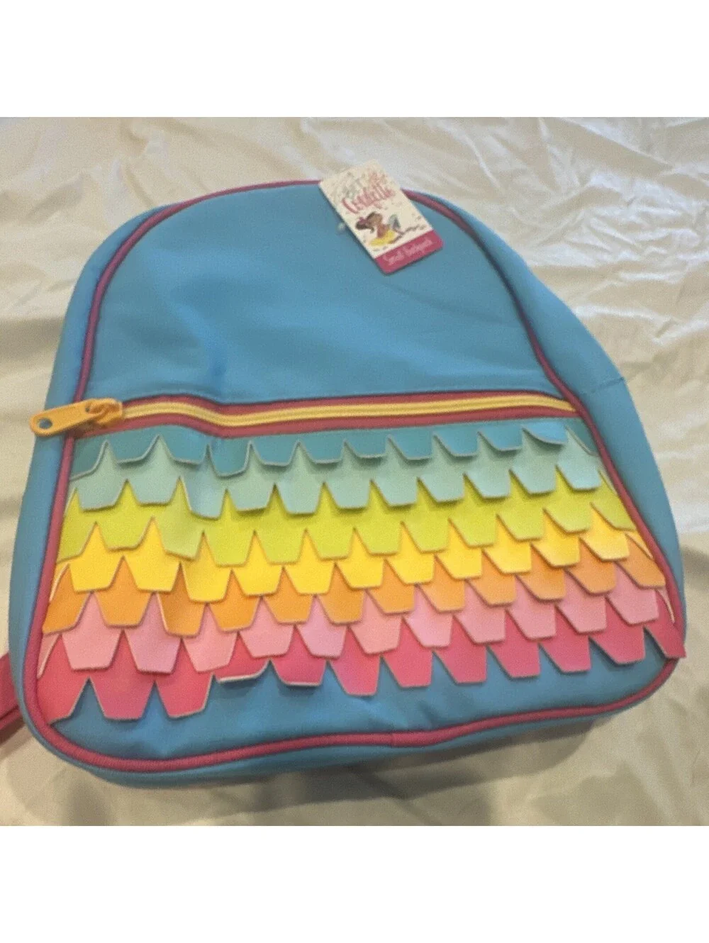 Betty Confetti Girls Small Blue Multicolor Zip Backpack dayspring Christian